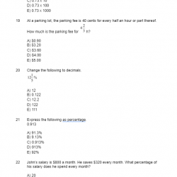 Selective Test Math sample 2